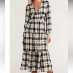 Maeve Plaid Longsleeve Shirt Dress